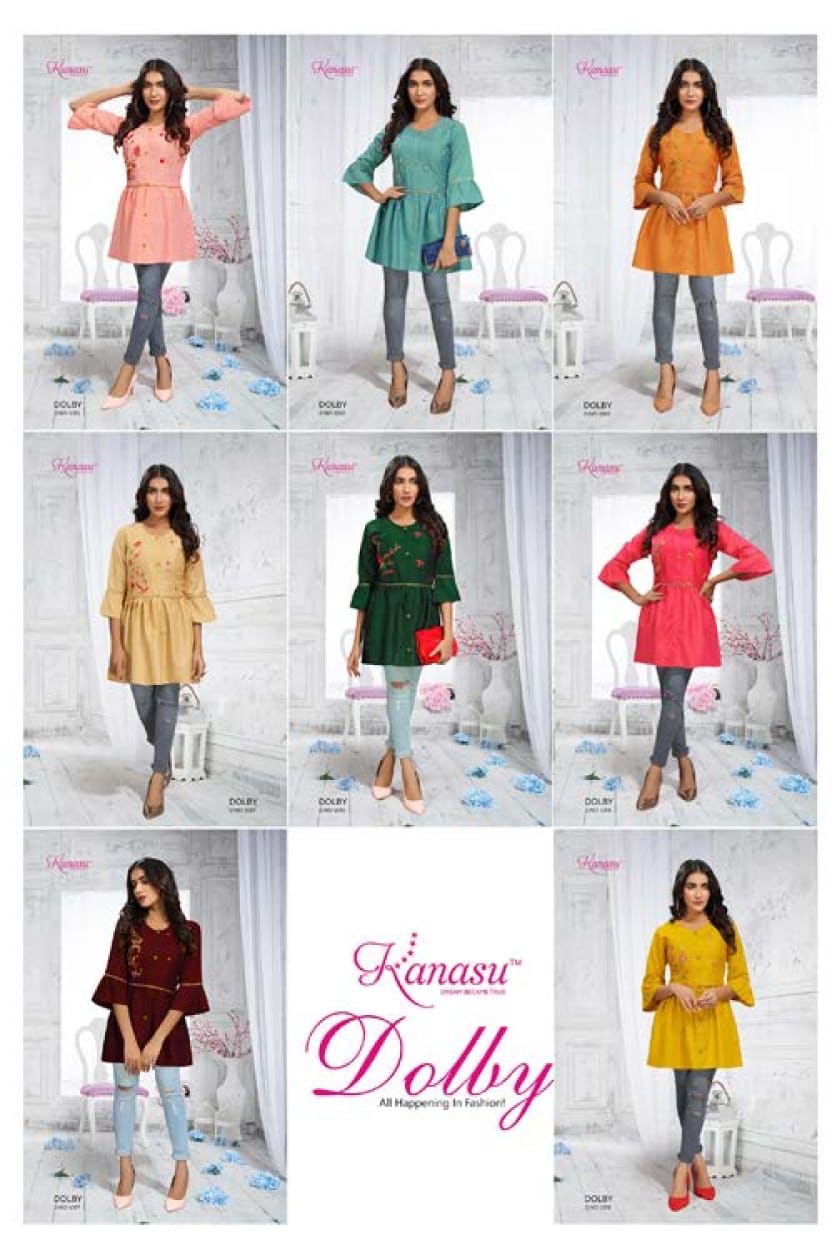 Kanasu Dolby Casual Daily Wear Rayon Designer Western Top Collection